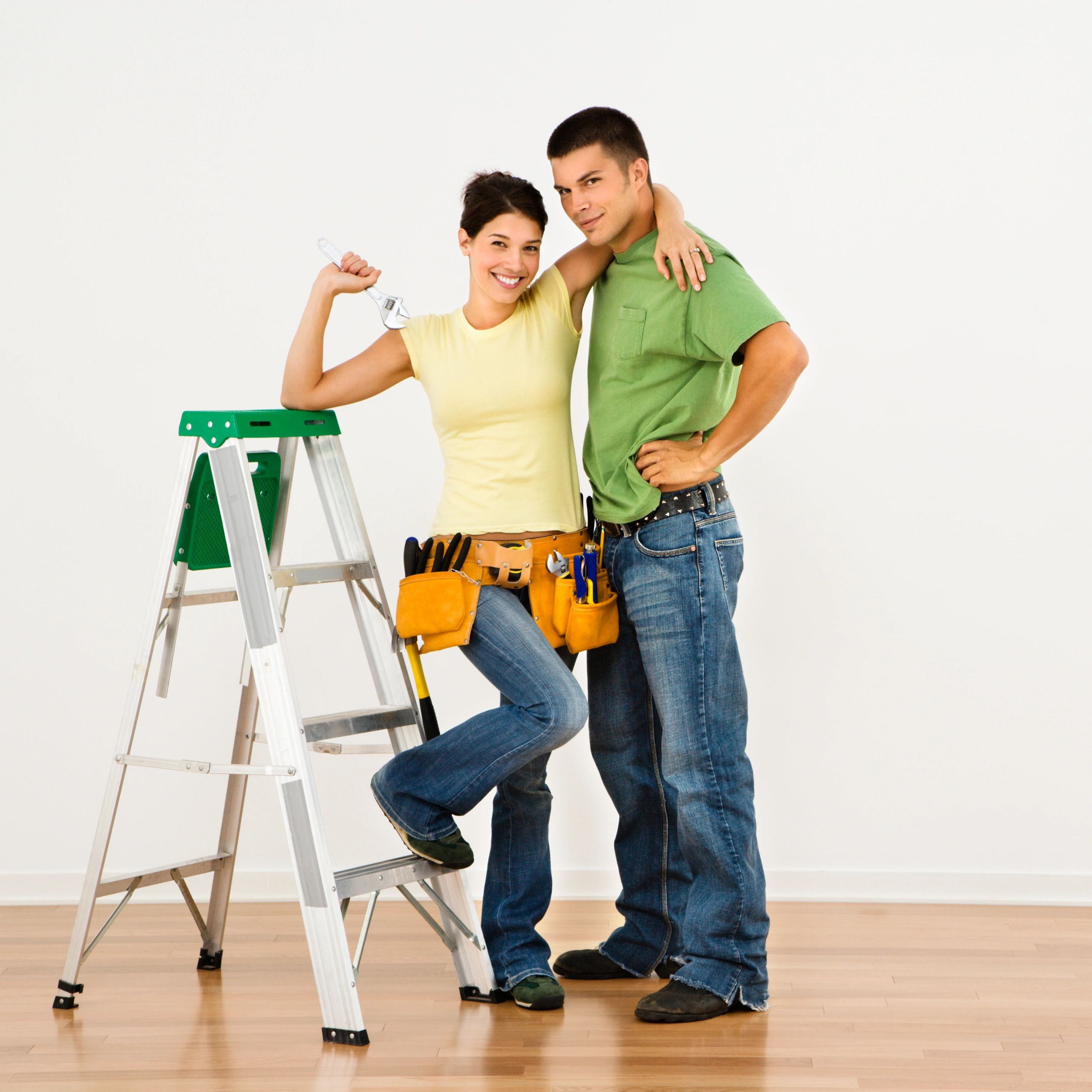Couple painting home